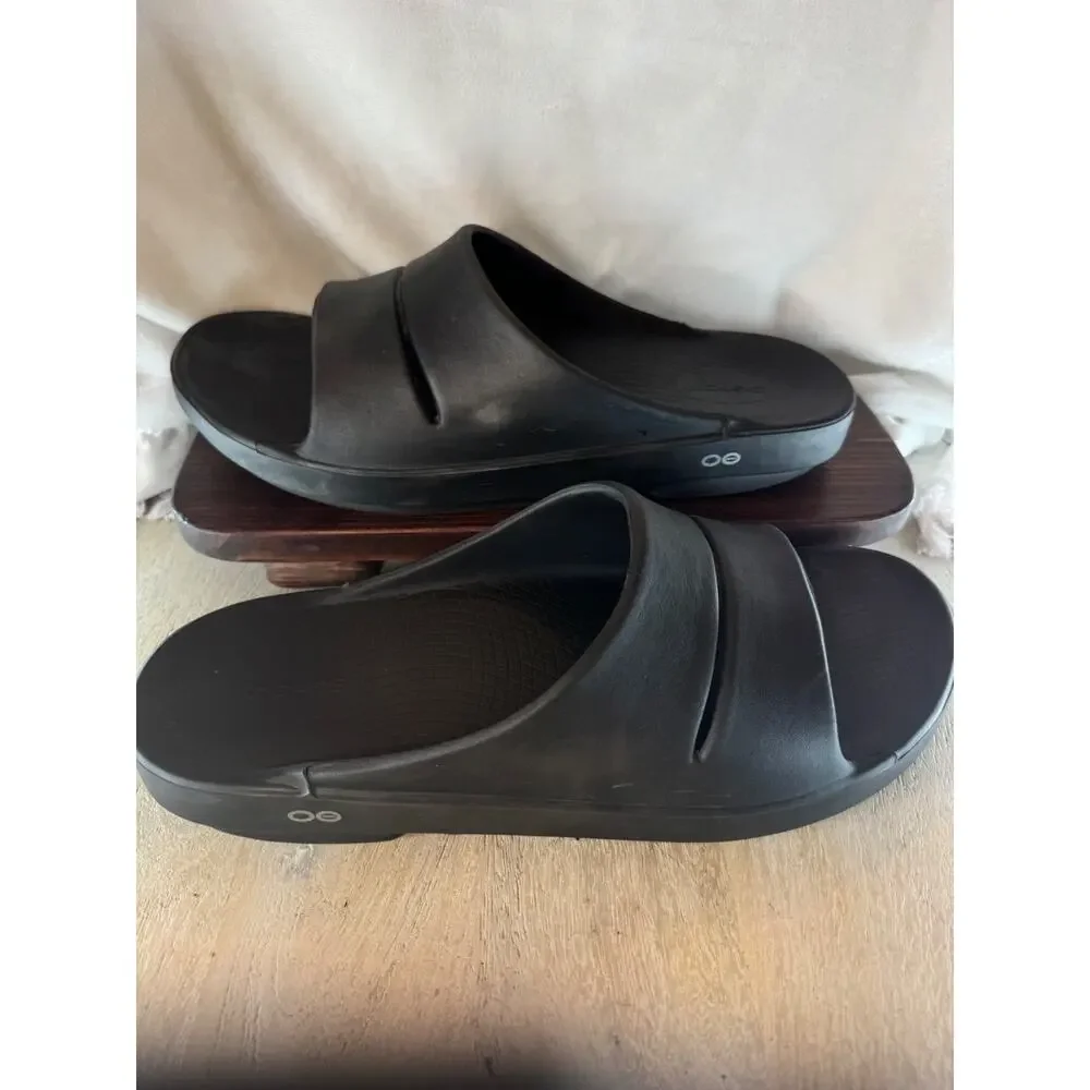 OOFOS OOahh Recovery Slide Sandals Black Men’s Sz 13 Slip-on Comfortable Support